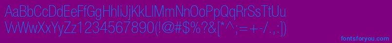 HelveticaneueltstdThcn Font – Blue Fonts on Purple Background
