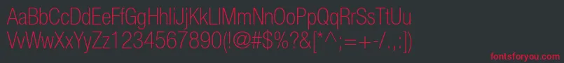HelveticaneueltstdThcn Font – Red Fonts on Black Background