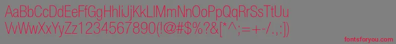 HelveticaneueltstdThcn Font – Red Fonts on Gray Background
