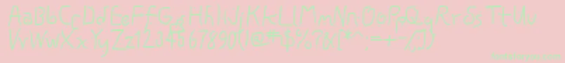 フォントPtth – ピンクの背景に緑の文字