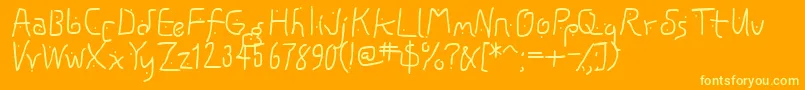 Ptth Font – Yellow Fonts on Orange Background