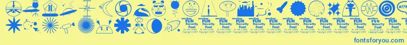 OuterSpaceJl Font – Blue Fonts on Yellow Background