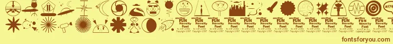 OuterSpaceJl Font – Brown Fonts on Yellow Background