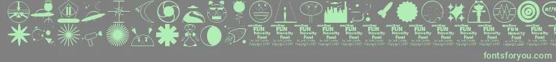 OuterSpaceJl Font – Green Fonts on Gray Background