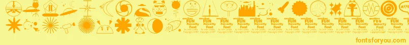 OuterSpaceJl Font – Orange Fonts on Yellow Background
