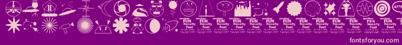 OuterSpaceJl Font – Pink Fonts on Purple Background