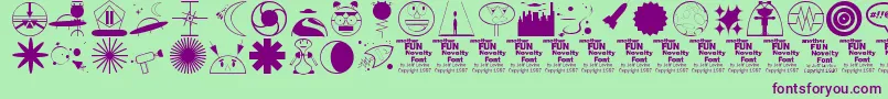 OuterSpaceJl Font – Purple Fonts on Green Background