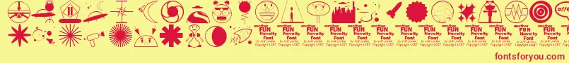 OuterSpaceJl Font – Red Fonts on Yellow Background