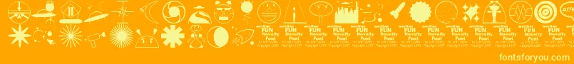 OuterSpaceJl Font – Yellow Fonts on Orange Background