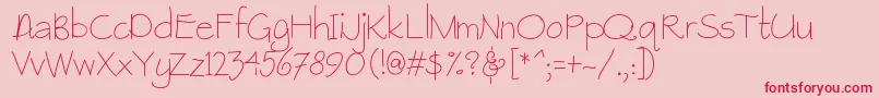 Raspberrygranola Font – Red Fonts on Pink Background