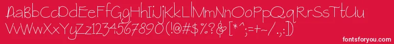 Raspberrygranola-Schriftart – Weiße Schriften auf rotem Hintergrund