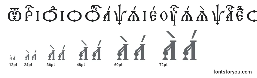 Größen der Schriftart TriodionCapsIeucsSpacedout