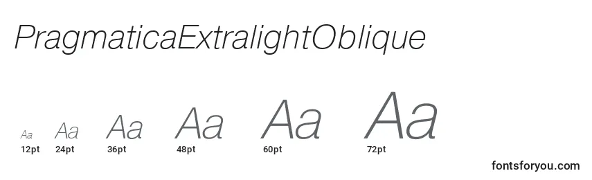 Размеры шрифта PragmaticaExtralightOblique