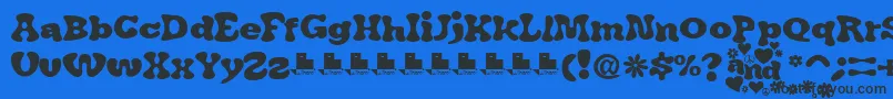 フォントJAirplaneSwashFont – 黒い文字の青い背景