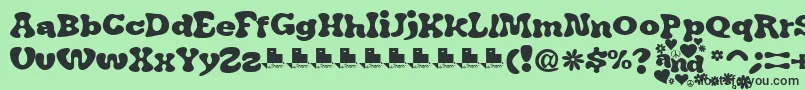 Шрифт JAirplaneSwashFont – чёрные шрифты на зелёном фоне