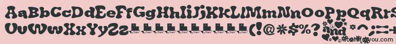 フォントJAirplaneSwashFont – ピンクの背景に黒い文字