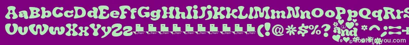 JAirplaneSwashFont-fontti – vihreät fontit violetilla taustalla