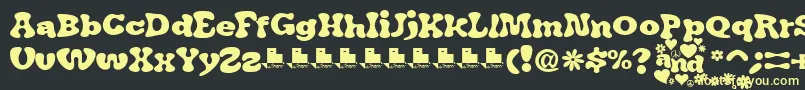 JAirplaneSwashFont-fontti – keltaiset fontit mustalla taustalla