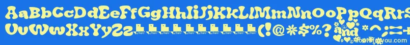 JAirplaneSwashFont Font – Yellow Fonts on Blue Background