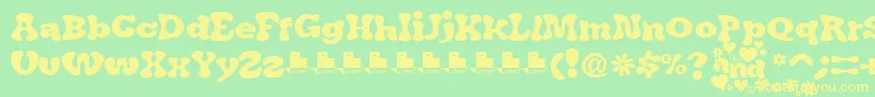 JAirplaneSwashFont Font – Yellow Fonts on Green Background