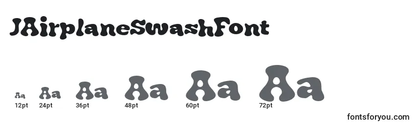 JAirplaneSwashFont Font Sizes