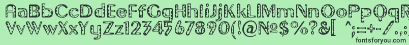 フォントGilgont – 緑の背景に黒い文字