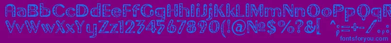 Gilgont-Schriftart – Blaue Schriften auf violettem Hintergrund