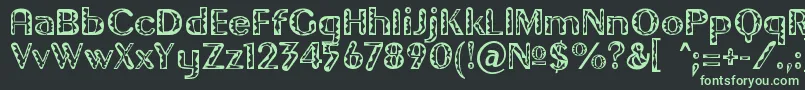 フォントGilgont – 黒い背景に緑の文字