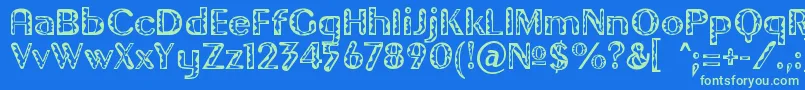 Gilgont Font – Green Fonts on Blue Background