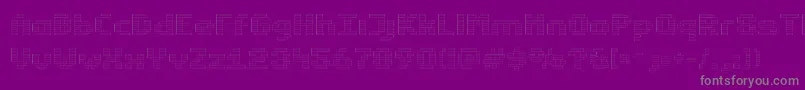 Estrogp-Schriftart – Graue Schriften auf violettem Hintergrund