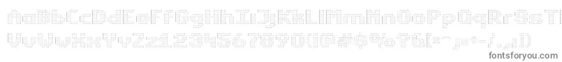 Estrogp-fontti – harmaat kirjasimet valkoisella taustalla