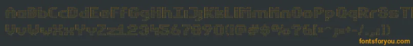 Fonte Estrogp – fontes laranjas em um fundo preto