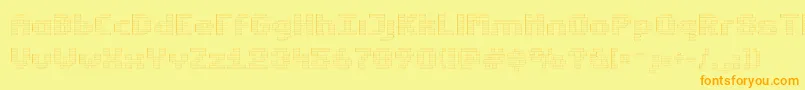 Estrogp Font – Orange Fonts on Yellow Background