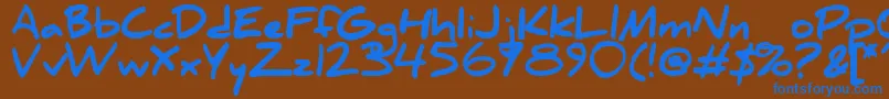 フォントDanielBlack – 茶色の背景に青い文字