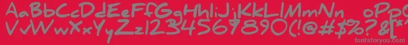 DanielBlack-fontti – harmaat kirjasimet punaisella taustalla