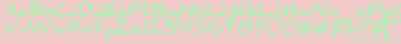 DanielBlack-fontti – vihreät fontit vaaleanpunaisella taustalla