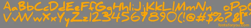 フォントDanielBlack – オレンジの文字は灰色の背景にあります。