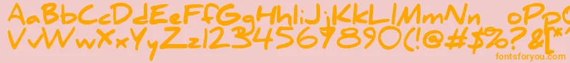 フォントDanielBlack – オレンジの文字がピンクの背景にあります。