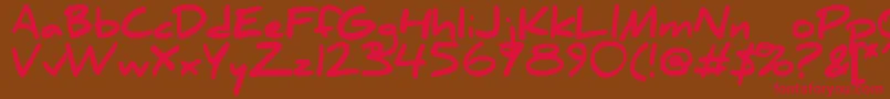フォントDanielBlack – 赤い文字が茶色の背景にあります。
