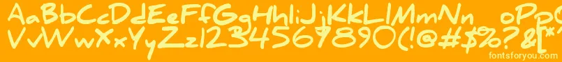DanielBlack Font – Yellow Fonts on Orange Background