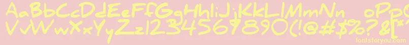 DanielBlack-fontti – keltaiset fontit vaaleanpunaisella taustalla