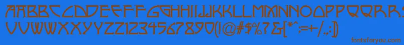 Nickley Font – Brown Fonts on Blue Background