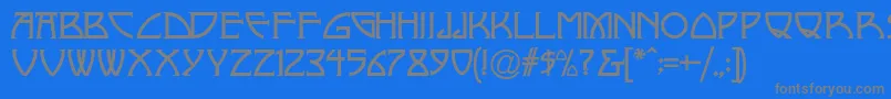 フォントNickley – 青い背景に灰色の文字