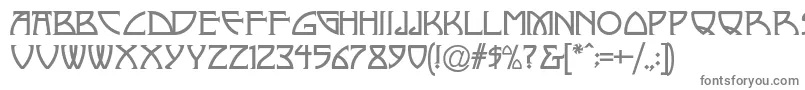 Nickley-fontti – harmaat kirjasimet valkoisella taustalla