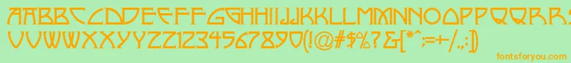 Nickley Font – Orange Fonts on Green Background