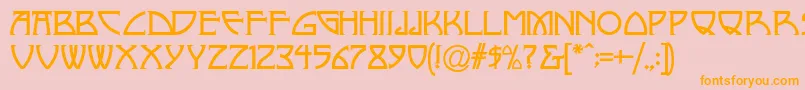 Nickley Font – Orange Fonts on Pink Background