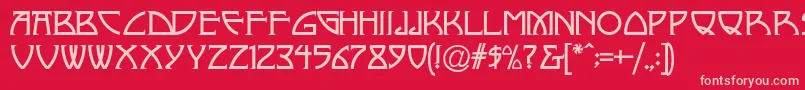 フォントNickley – 赤い背景にピンクのフォント