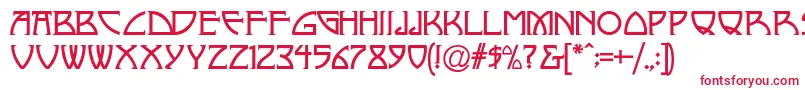 フォントNickley – 白い背景に赤い文字