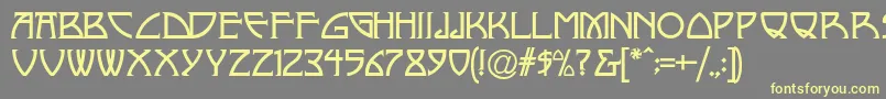 フォントNickley – 黄色のフォント、灰色の背景