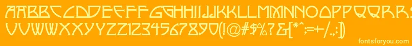 Nickley Font – Yellow Fonts on Orange Background
